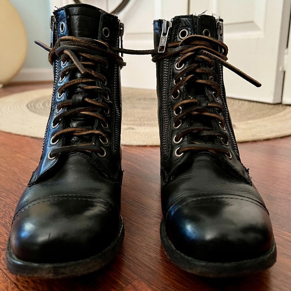 Frye Combat Boots - Black Leather Size 5.5